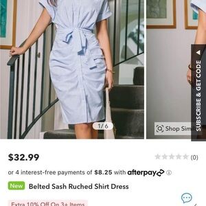 NWT NVB Cupshe Blue Button-Down Summer Dress